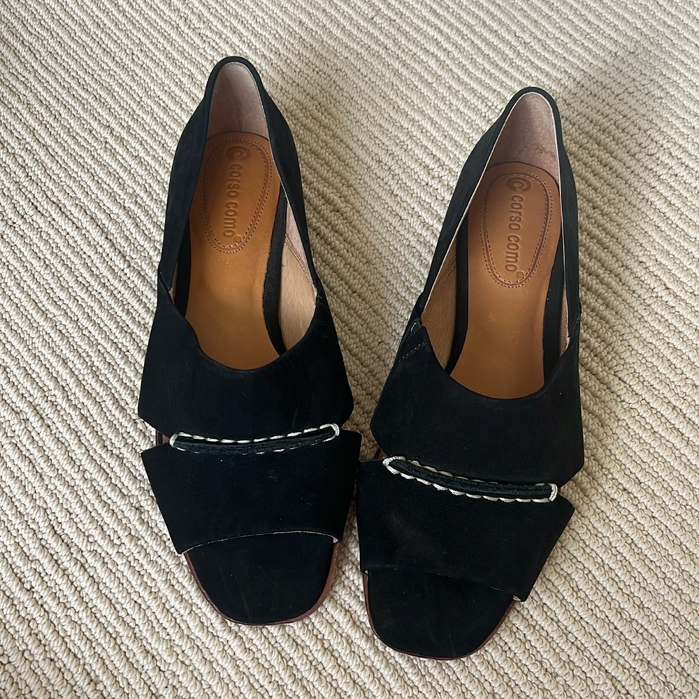 Corso Como black suede flats. Size 7